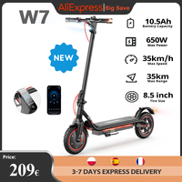 New Electric Scooter W7 8.5Inch 36V 10.5Ah Battery 650W Motor 27-37km Range 4-Speed Modes 35KM/H Foldable Electric kick Scooters