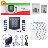 8 Modes EMS Electric Muscle Stimulator Tens Unit Machine with Hand Foot Massage Electrostimulator Pulse Massager for Body 8 Pads