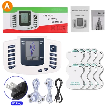 8 modes EMS electric muscle stimulator tens unit machine hand foot massager electrostimulator pulse massager for body 8 pads