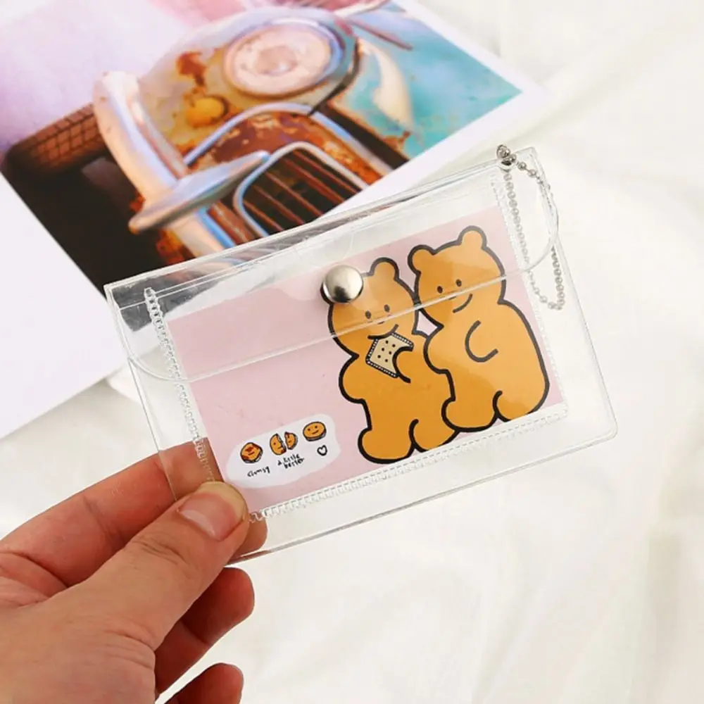 Student PVC Glitter Card Holder Clear Portable Bank Card Case Credit Cards Sleeve Gifts