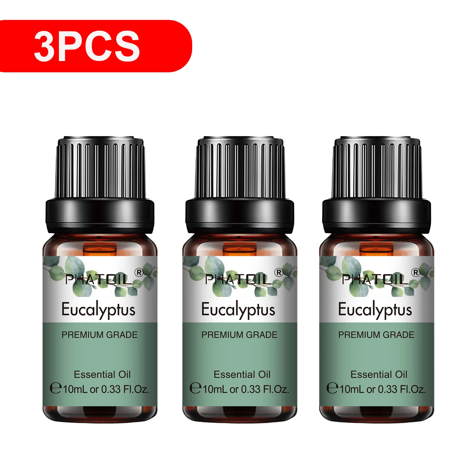 

PHATOIL 3pcs Essential Oil Set For Aromatherapy 10ml Eucalyptus Peppermint Bergamot Lavender Essential Oils For Candle Making