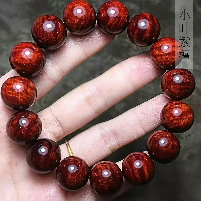 Small-leaf rosewood chicken blood red full water ripple , size 1.5, unisex decorative bracelet