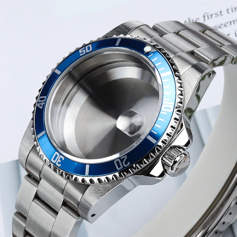 

38MM Men's Watch Case Bracelet Sapphire Glass Top Waterproof For Retro SUB NH35 NH36 NH34 Automatic Movt Watch Replacement Parts