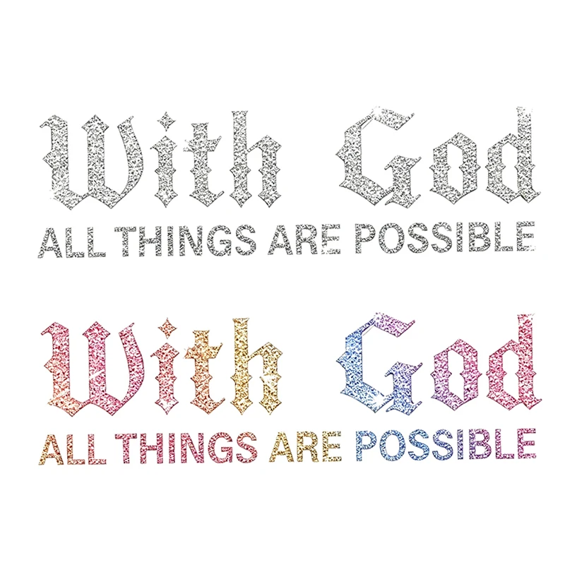 New WITH ALL THINGS ARE POSSIBLE Car Sticker, Car Styling Decal Classic Automotive Racing Trucks Laptop Decoration