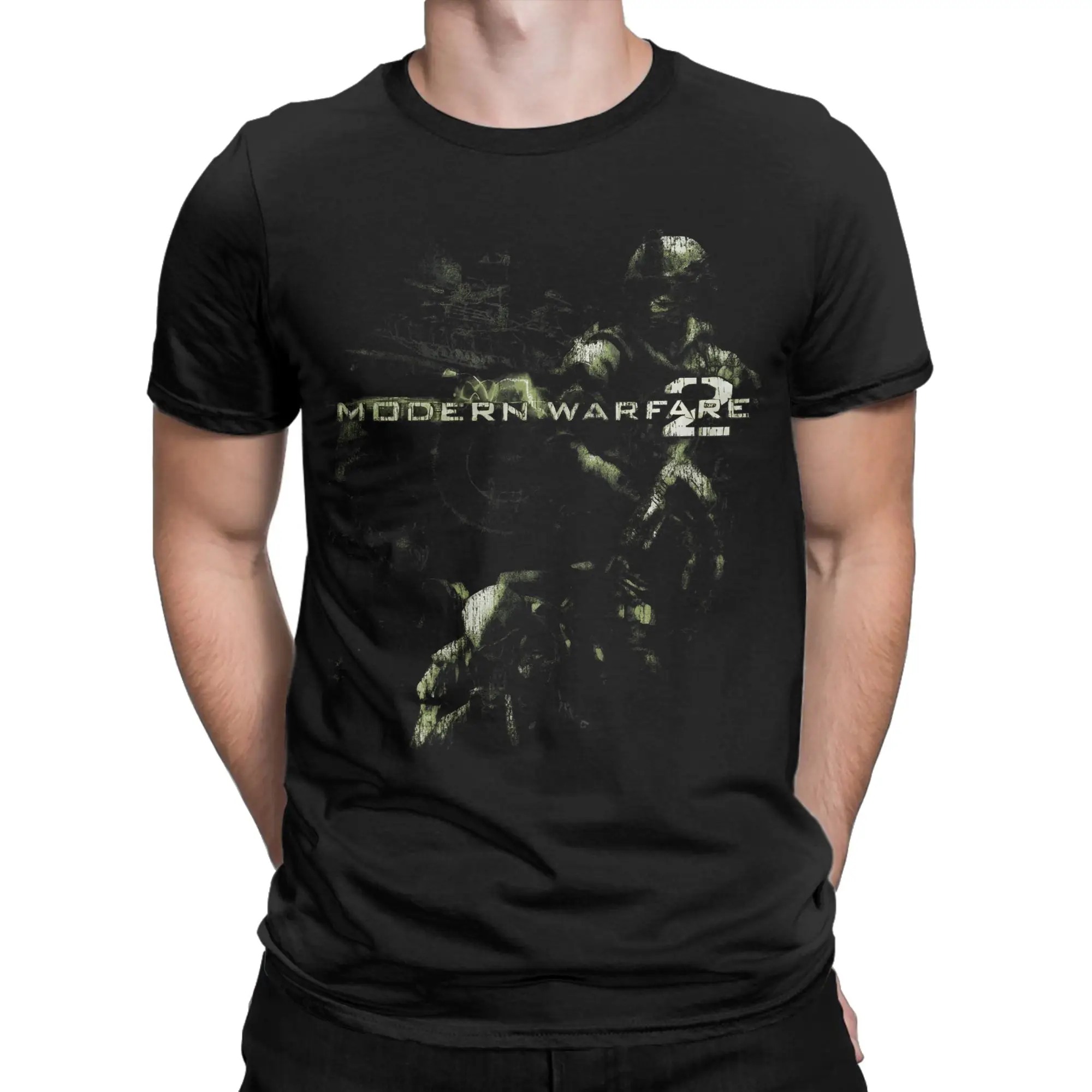Harajuku T Shirt Modern Warfare 2 IW Promotion Cotton T-Shirts  Novelty Tee Shirt for Men Summer Y2K Funny Short Sleeve Clothing