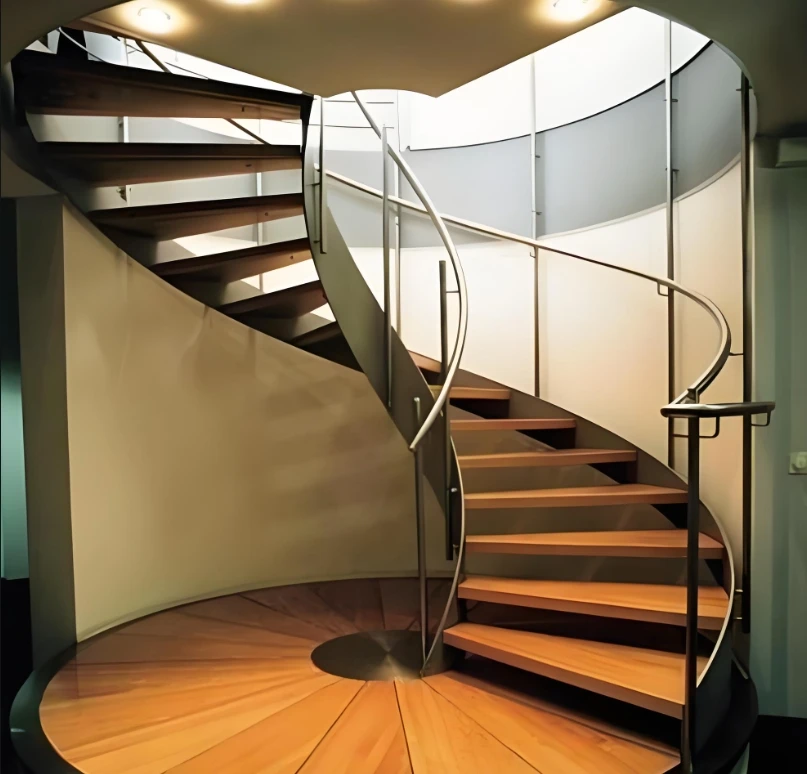 Personalizzazione Scale a spirale in legno d'acciaio dal design moderno Vendita calda Scale per soffitta diritte per interni per appartamenti Villas Case