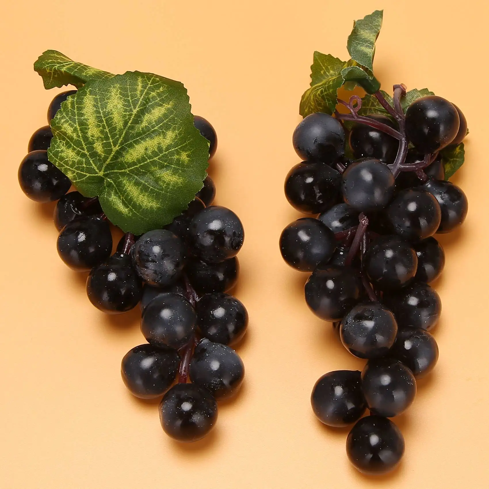 RIRI 10 مجموعات من العنب الأسود الاصطناعي من الفاكهة المزيفة للمنزل والمطبخ وحفلات الزفاف والتصوير الفوتوغرافي