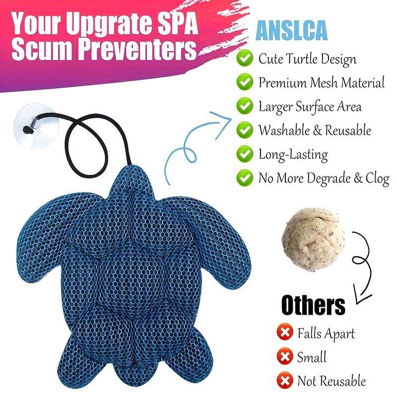 

Hot Tub Scum Absorber - Reusable Spa Oil Absorbing Sponge, Floating Scum Ball For Jacuzzi & Bathroom Cleaning