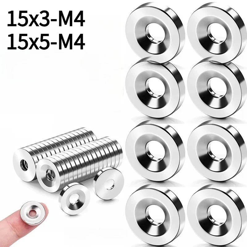 Countersunk Hole 15x3-M4/15x5-M4 Refrigerator Magnet Magnetic Push Pins Widely Used in Whiteboards Kitchens Warehouses Departure