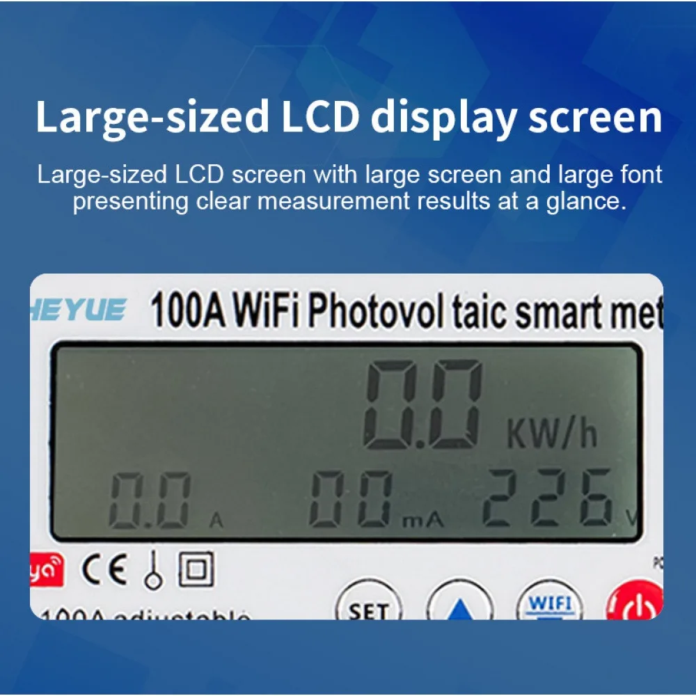 

Single Phase 4P 110/220V 100A Bidirectional Electricity Energy Meter kWh Counter WIFI Remote Control Smart Electricity Wattmeter