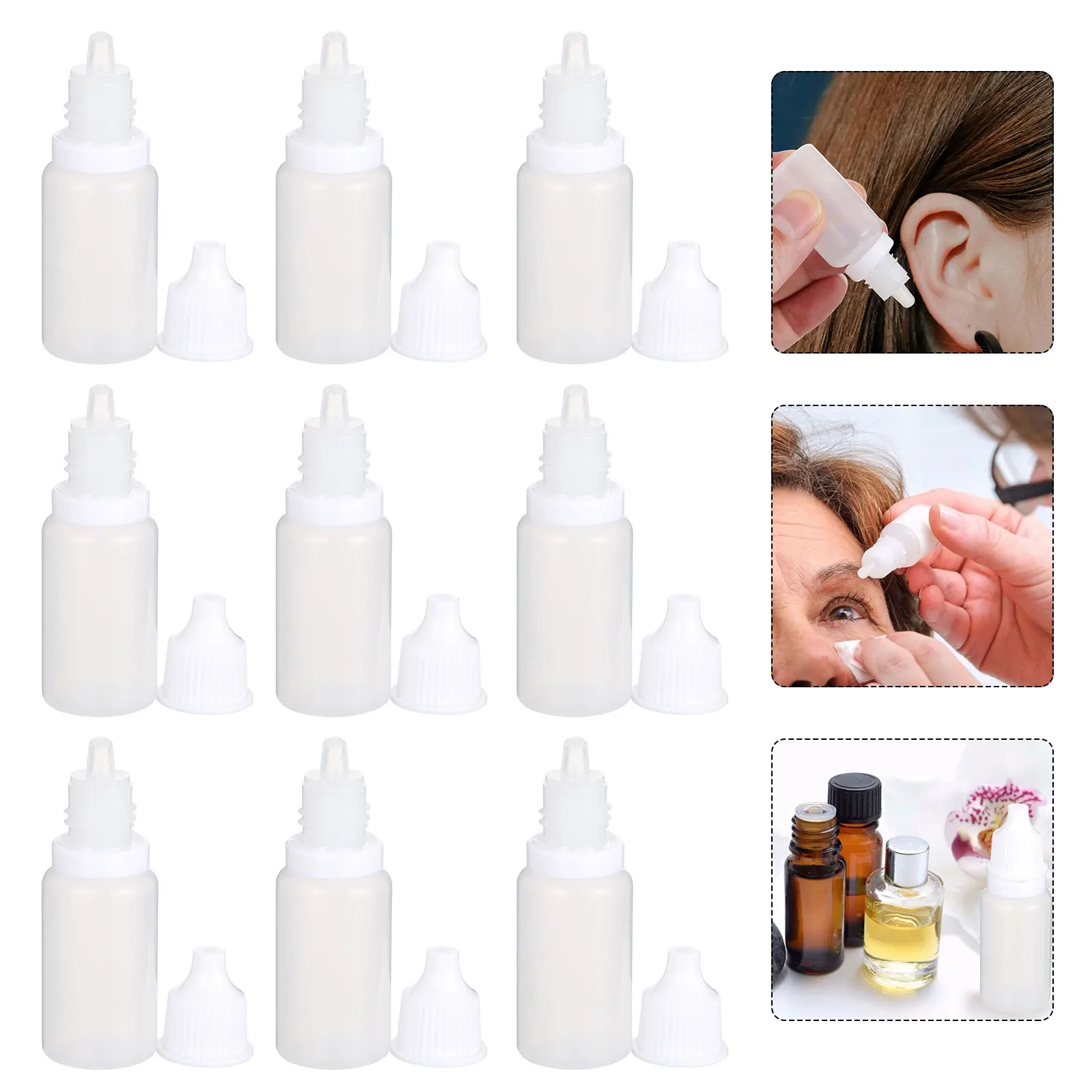 

24Pcs Pe Eye Dropper Portable Leak-Proof Screw Cap Container Lightweight Travel Essential Oil Liquid Bottle Eye Drops Bottle