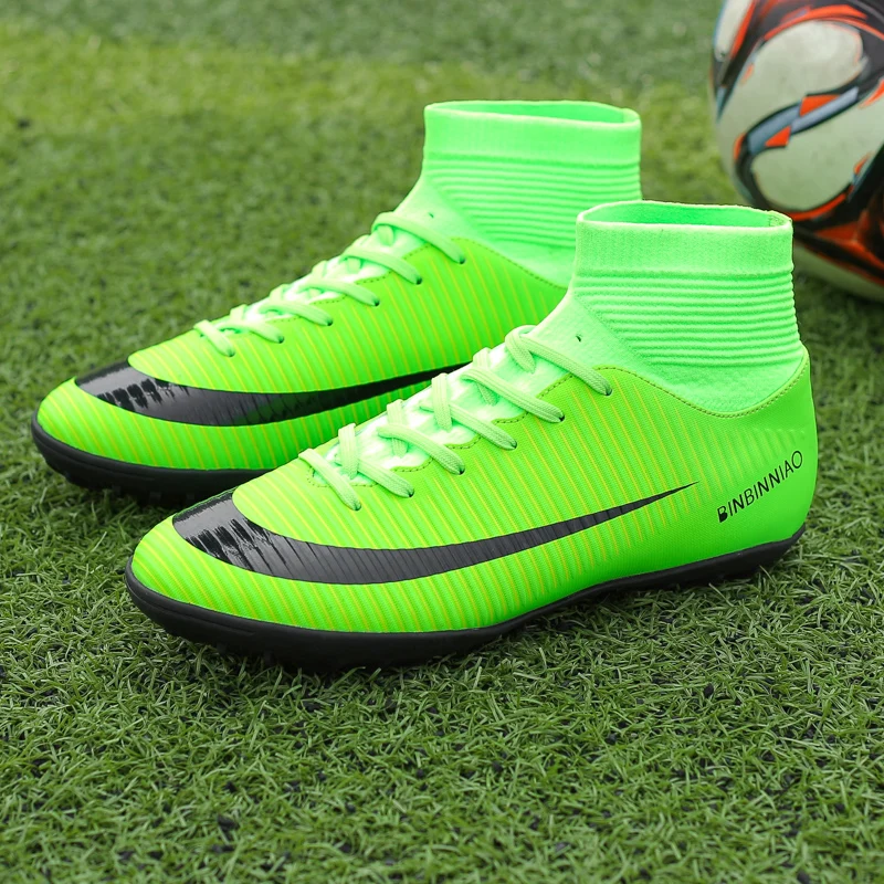 

Soccer Shoes for Mens Professional Cleats High-Top Athletic Turf Football Shoe Outdoor Professional Football Training Sneaker