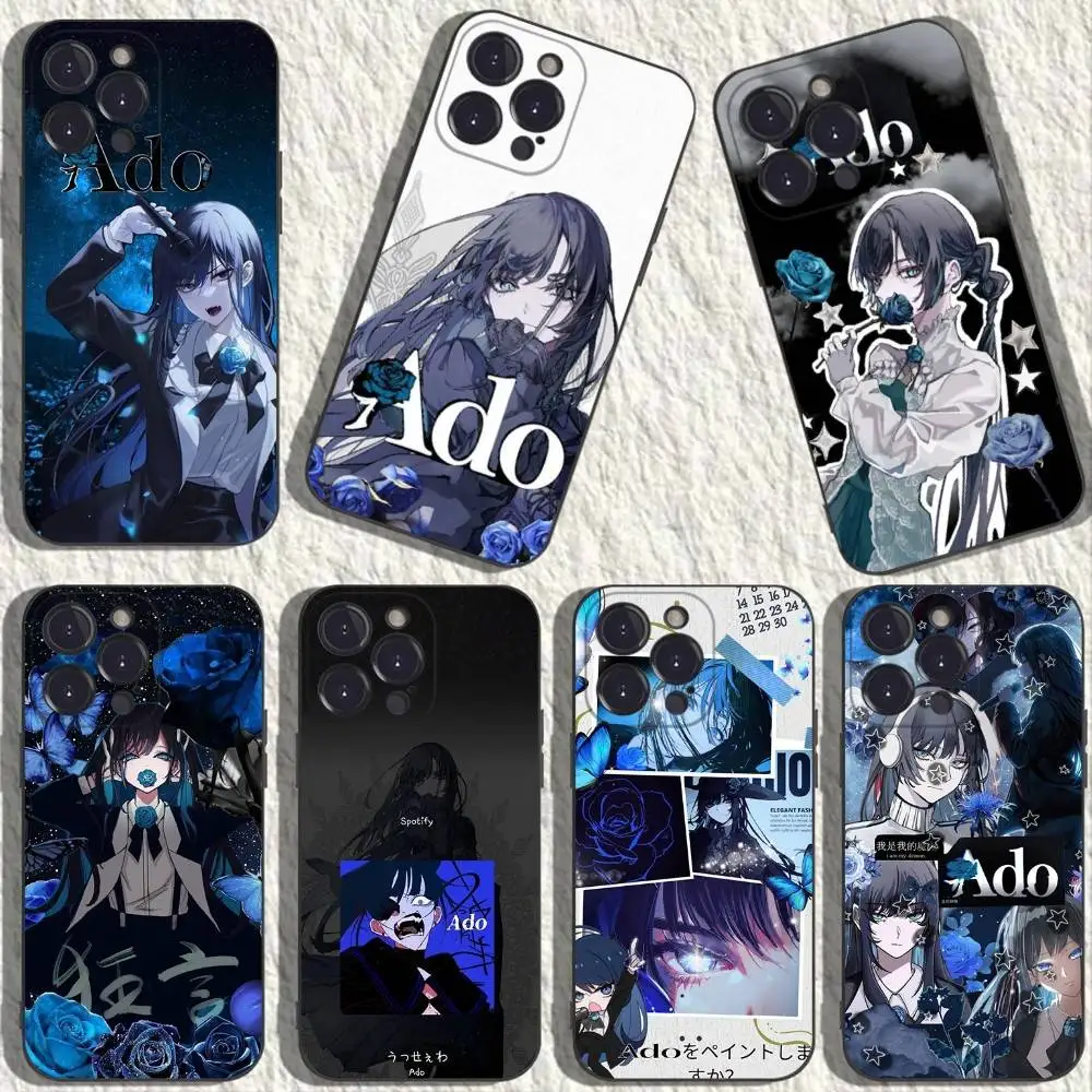 

Ado Japanese Singer Phone Case For iPhone 17,16,15,14,13,12,11,Plus,Pro Max,XS,X,XR,SE,Mini,8,7,Soft Silicone Black Cover