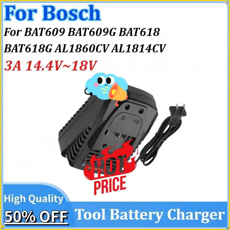 

For BAT609 BAT609G BAT618 BAT618G AL1860CV AL1814CV Replacement 3A Battery Charger for Bosch 14.4V~18V Tool Batterys Charging