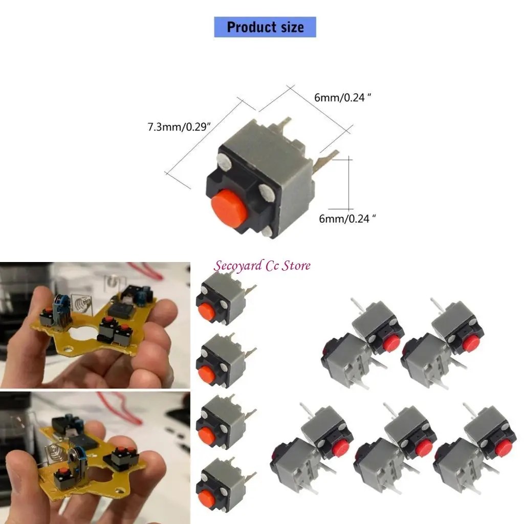 N3UC 10Pcs Kailhs Silents Button 6x6x7.3 Silents Switches Wireless Mouse Button