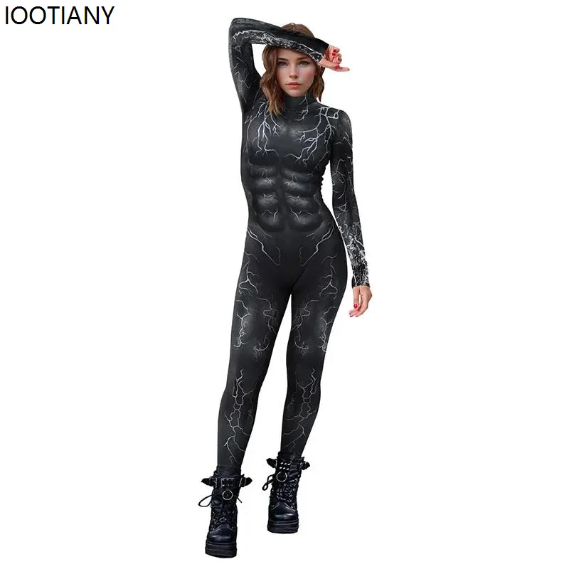 Superheld Cosplay Overall Halloween Film Cosplay Catsuit Unisex Festival Party Zentai Anzug Rave Radsport Outfit brennende Männer Set