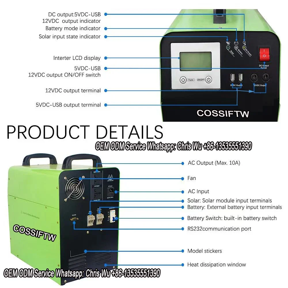 COSSIFTW UPS Power Station All In One 300W 500W 1000W 2000W 3000W 5000W Home Power Kit Solar Energy System For CPAP Machine