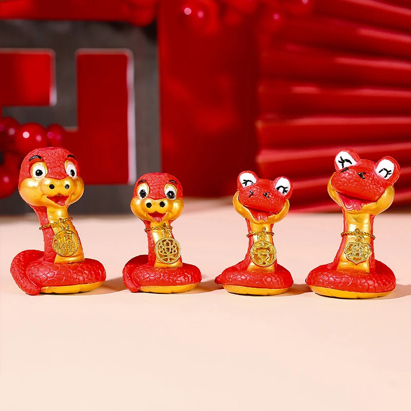 Bonito dos desenhos animados cobra resina estatueta em miniatura ornamento criativo diy acessórios de decoração para casa kawaii decoração de mesa presentes