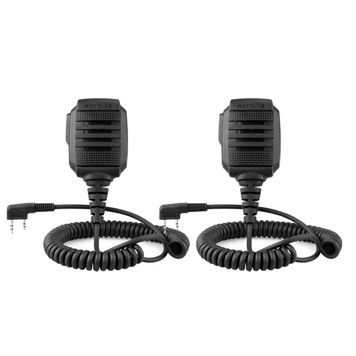 HK006 IP54 Waterproof Microphone Walkie Talkie Mic Shoulder Speaker PTT for UV-5R UV82 RT622 (2 PCS)