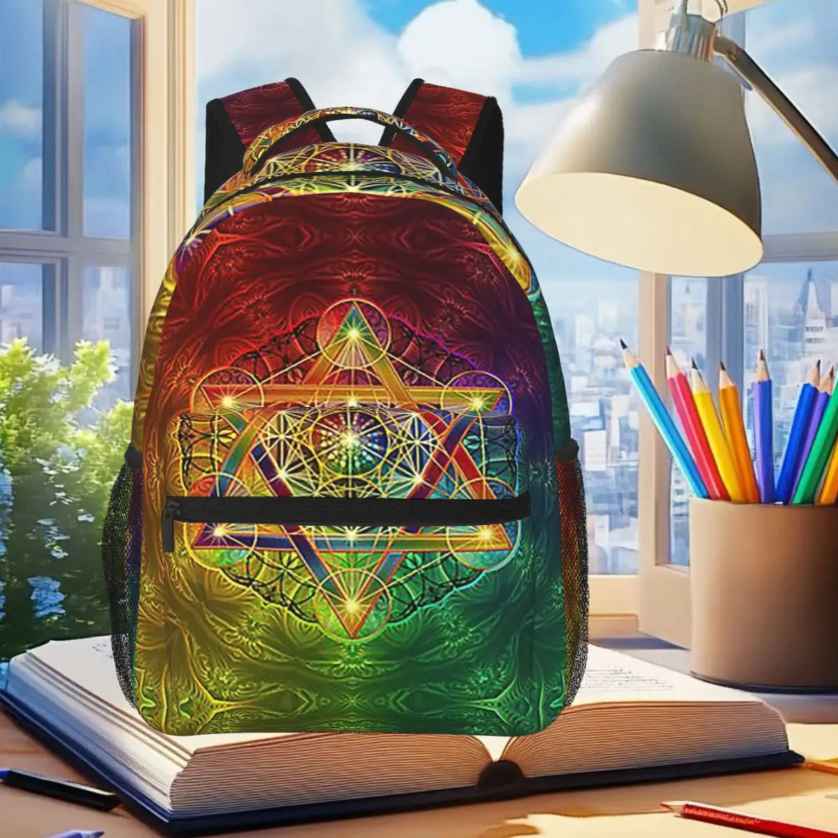 

Кубик Метатрона с Меркабой и цветком жизни Рюкзак Студенческая сумка для мальчиков и девочек Детская школьная сумка Компьютерные сумки на плечо