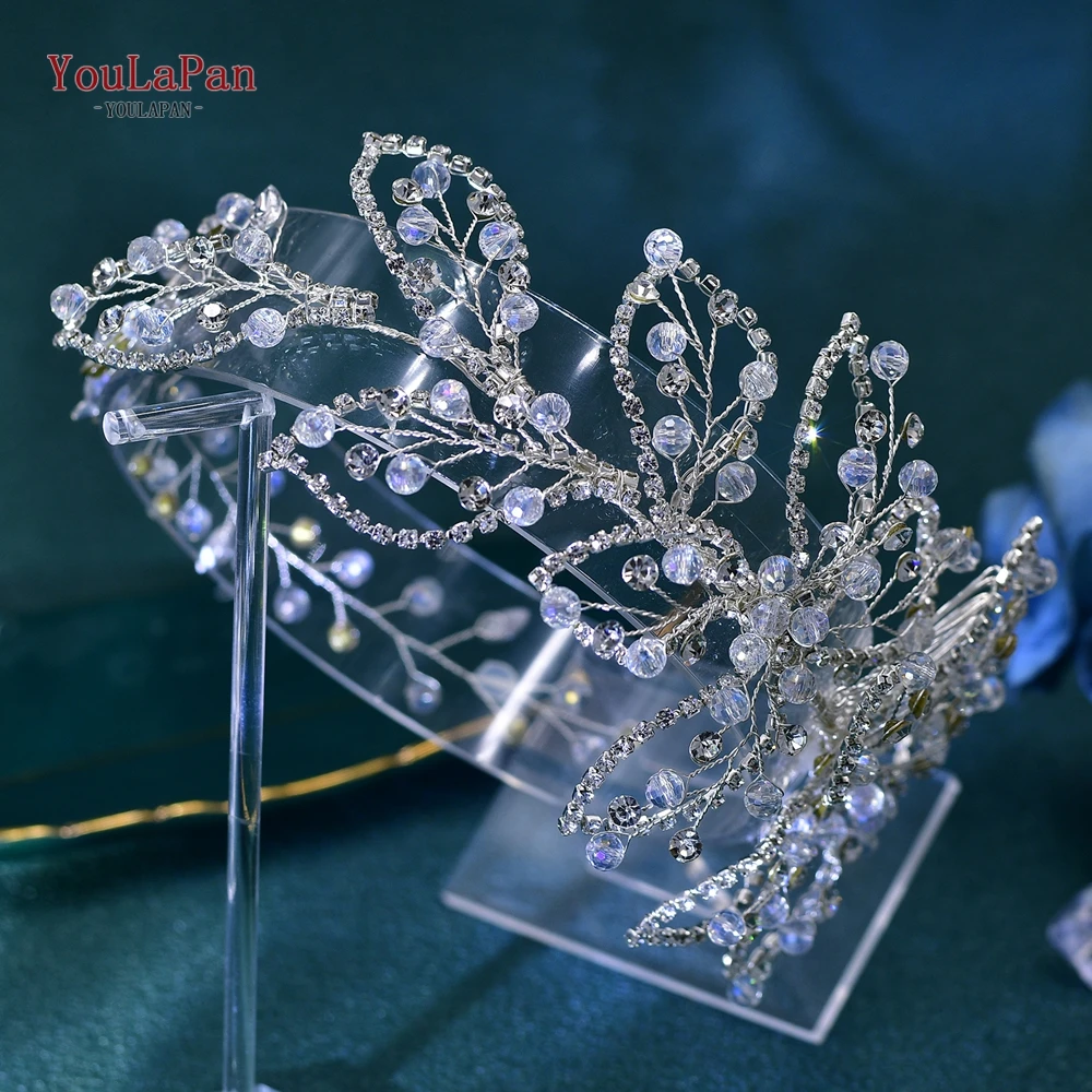 

YouLaPan Bridal Headband Crystal Handmade Hair Accessories Fashion Silver Rhinestone Elegant Wedding Party Headwear HP646