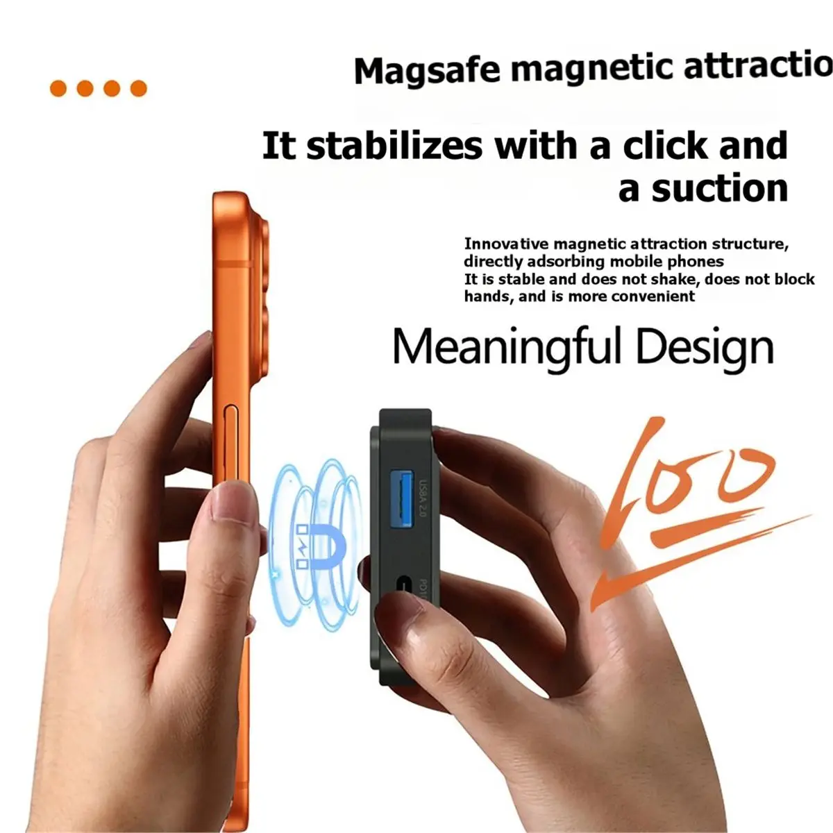 NEW FACTORY~Multi-Functional Magnetic Docking Station Type-C Card Reader PD100W for Cameras TF Cards SD Cards Phones Laptops
