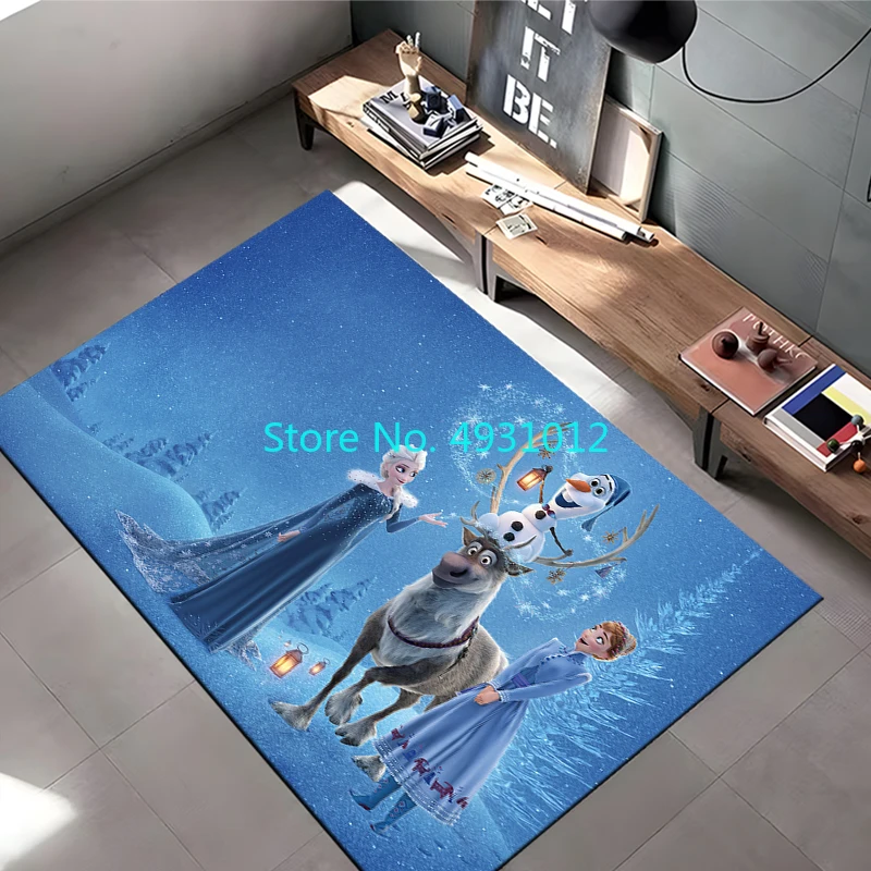 

Cartoon Frozen Princess Large Area Rug Carpet Living Room Bedroom Bedside Soft Comfortable Children Kids Anti Slip Floor Mat