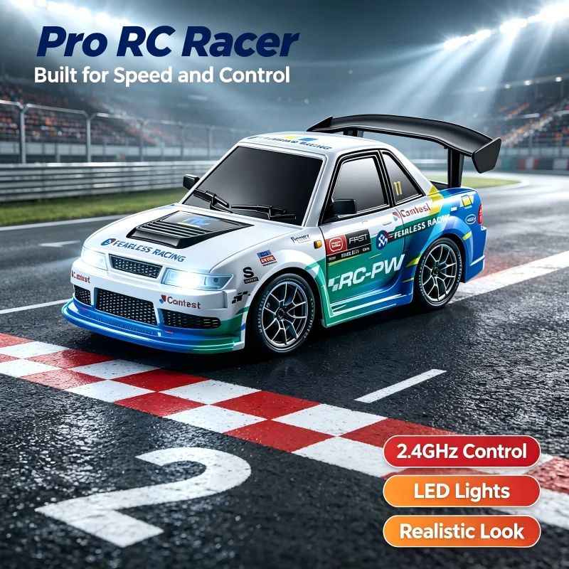 1:24 Scale High Speed RC Drift Car Toy Remote Control Racing Car Quick Response Smooth Drift Vehicle Gift for Boys and Kids
