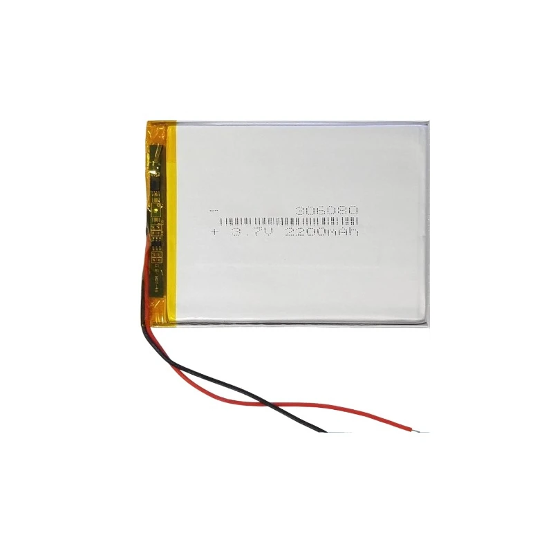 100% New 306080 3.7V 2200mAh Rechargeable Lithium Polymer Battery for GPS Remote Portable Phone E-book Power Bank High Quality