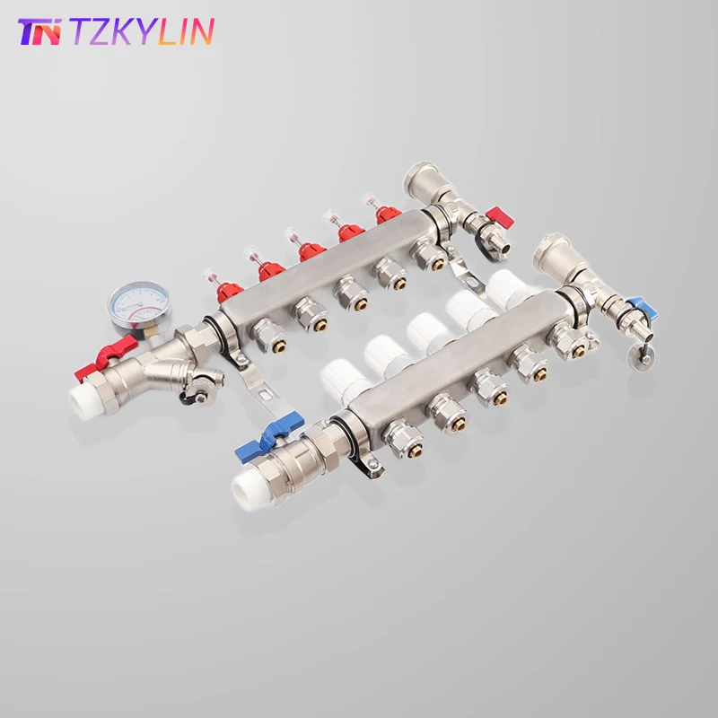 2-12 Loops Radiant Heat Manifold,PEX Tubing Manifolds with Compatible Outlets (1/2\