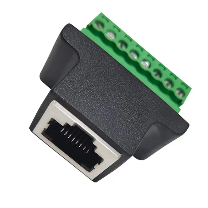 1 Uds. Adaptador de Terminal de tornillo RJ45 de alta calidad RJ45 hembra a conector de 8 pines divisor RJ45 para CCTV DVR accesorios CCTV