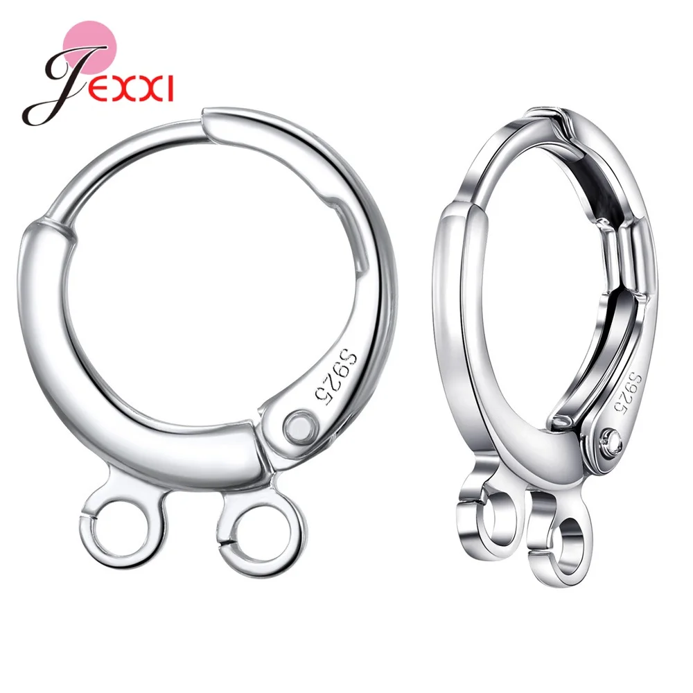 Wholesale 10 PCs Genuine 925 Sterling Silver Earring Findings Two Models For Choice Bright Women DIY Jewelry Findings