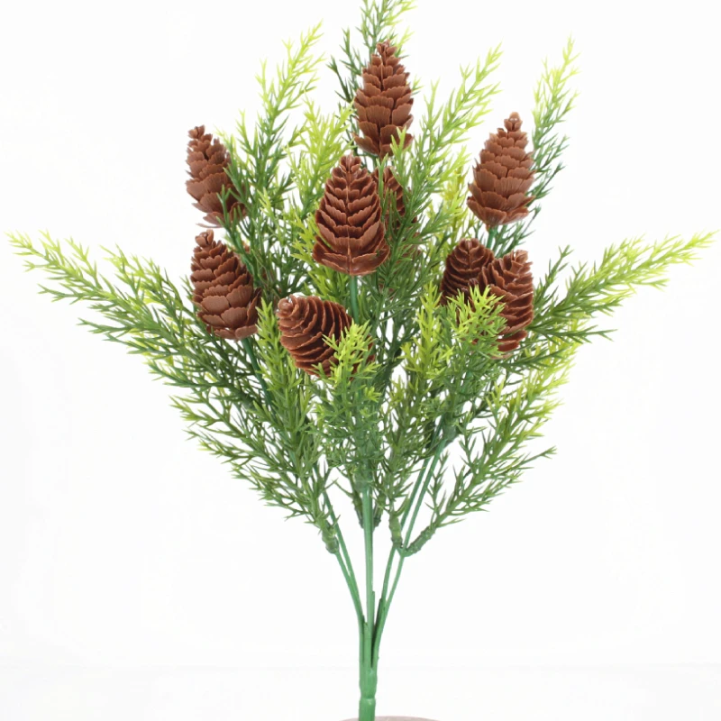 2024 Artificial Pine Branches and Leaves Christmas Branches Fake Needles Branches Pine Accessories Leaves Bunch Pine 1pcs