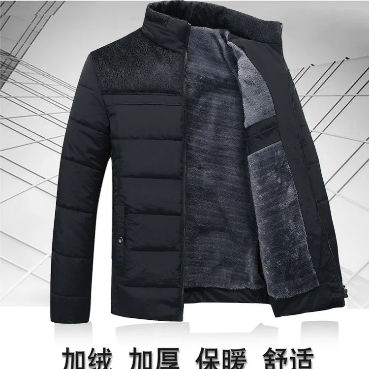 ผู้ชาย Plush หนา Parkas STAND COLLAR เสื้อแจ็คเก็ตฤดูหนาวผู้ชาย Parker Coat ฤดูหนาว WARM หนา Zipper Coat เบาะ Overcoat สําหรับชาย