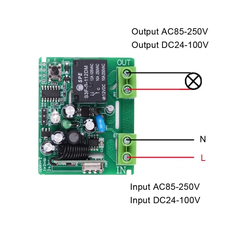 Imagem -02 - Receptor sem Fio rf Controlador Remoto para Casa Inteligente rf Radiofrequência Salão Quarto Interruptor de Luz Canal Single1 433mhz Ac110v 220v