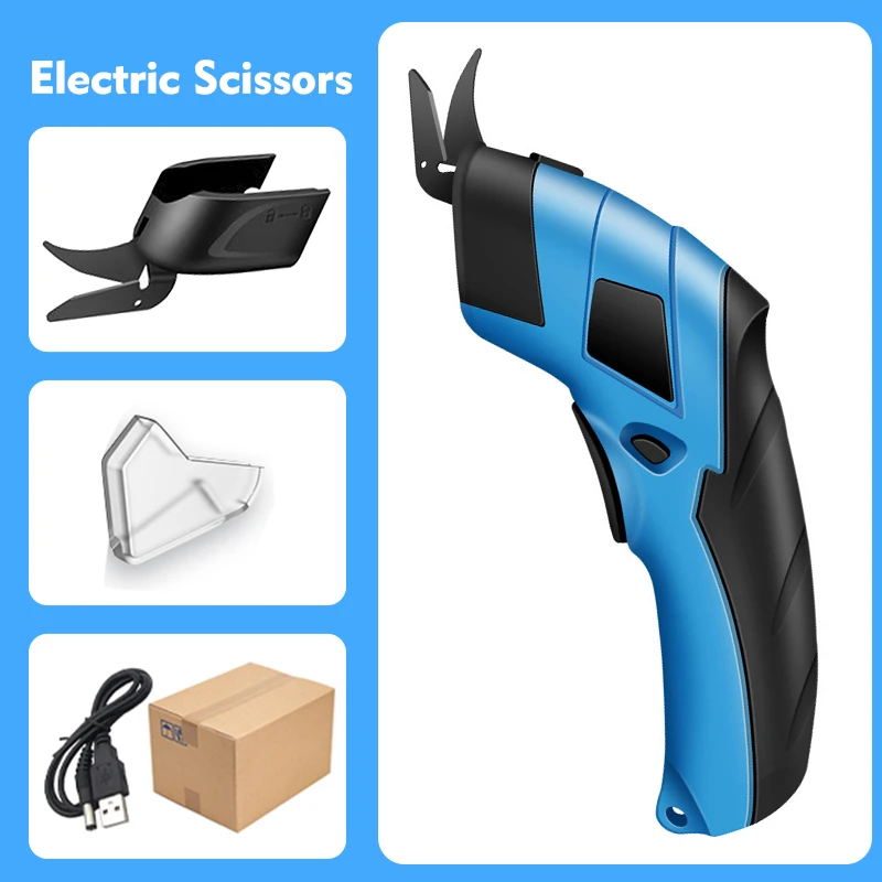 Cordless Electric Scissors Cardboard Cutter Electric Fabric  Scissors Rechargeable Powerful Fabric Cutter for Crafts Carboard