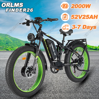 ORLMS FINDER26 Electric Bike 52V 2000W Dual Motor 52V25AH Battery Electric bicycle 26*4.0\