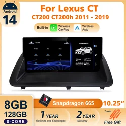 Android 14 For Lexus CT200H 8+128G Navigation Stereo Car Radio Multimedia Video Player Autoradio Head Unit Carplay