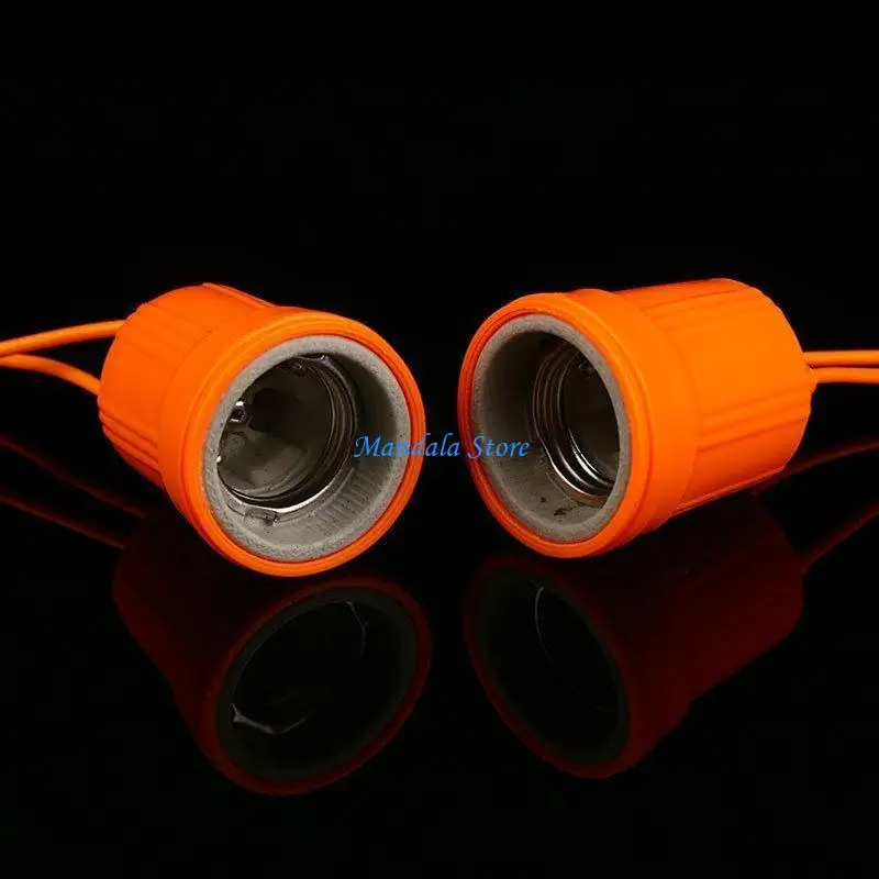 U2JC E27 Ceramic Waterproof Holder Base Screw Light Bulb Lamp Socket Flame Retardant