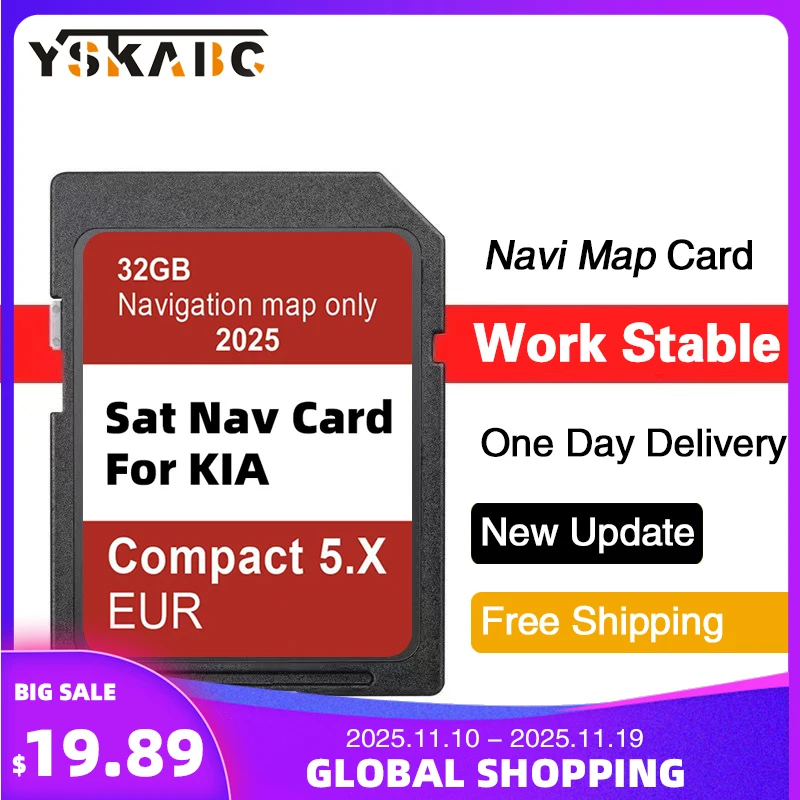 

Sat Nav Update SD Card 2025 for KIA Compact 5.X Carens/Ceed/Niro/Optima/Picanto/Rio/Soul/Sportage/Stonic 32GB EU UK GPS Maps