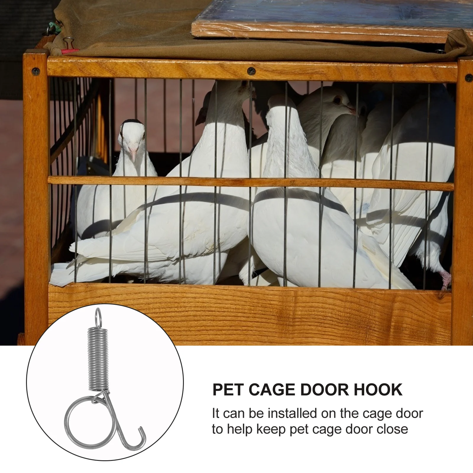 

10Pcs Rabbit Cage Door Hook Heavy Duty Spring Latch for Bird Parrot Chicken Pigeon Cage Secure Closure Pet Enclosure Accessory