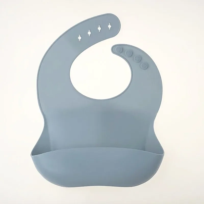 Air stereo baby silicone bib saliva towel maternal and infant products solid color waterproof silicone rice pocket