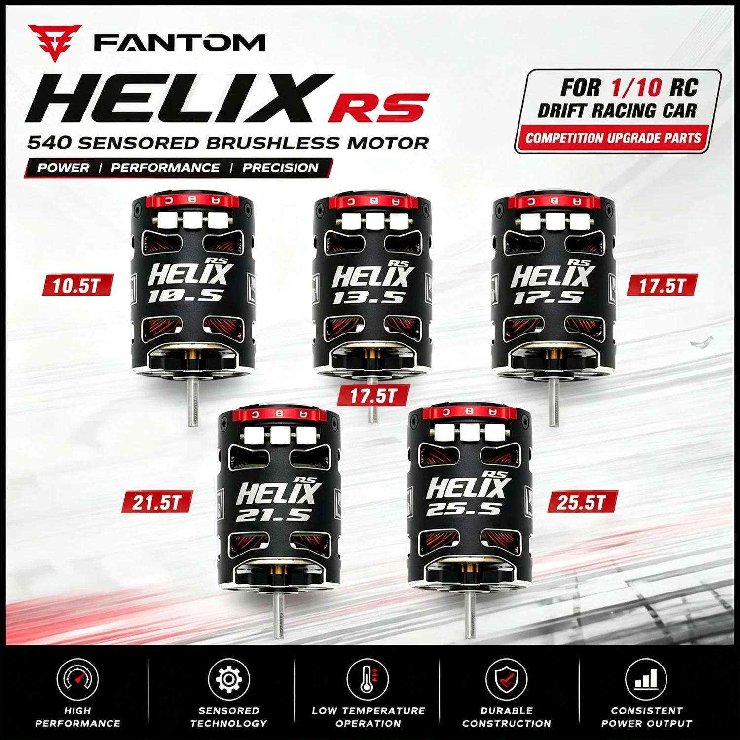 Brushless Motor Sensored 10.5T 13.5T - Motor sem escovas com sensor FANTOM