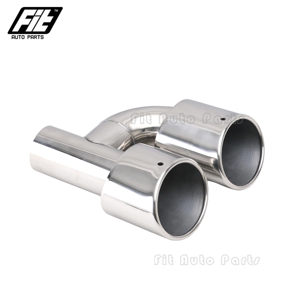 1 PCS Stainless Steel H type Exhaust Pipe 2.5 inch Dual Oval Muffler Tip for W204 W211 C-Class C63