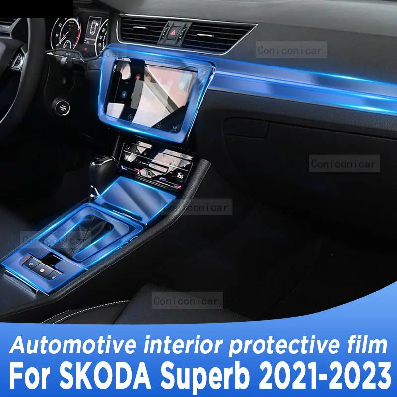 

For SKODA Superb 2021-2023 Gearbox Panel Navigation Screen Automotive Interior TPU Protective Film Cover Anti-Scratch Sticker