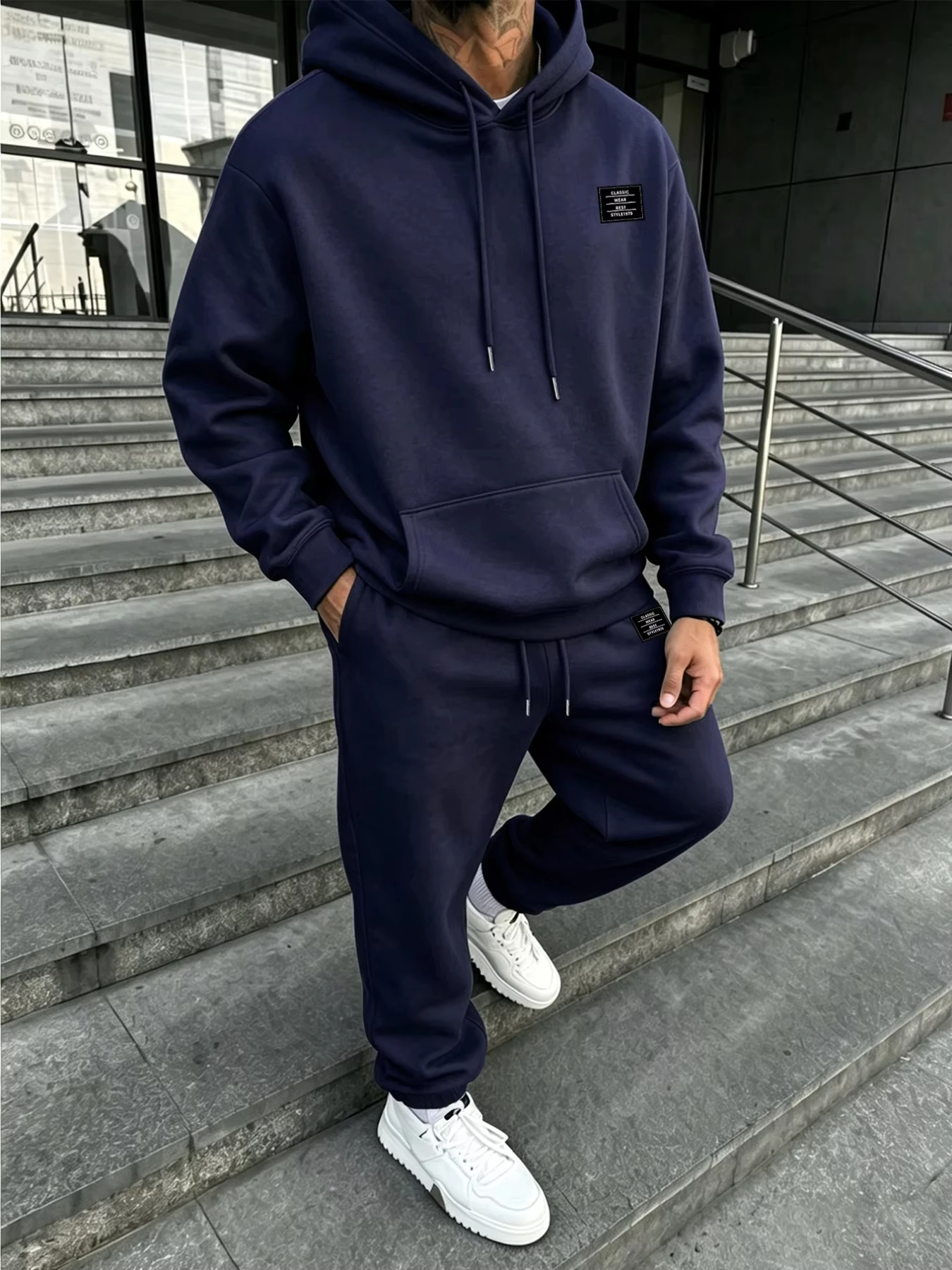 New Autumn Winter Piece Set for men Drawstring Women's Tracksuit Hooded Suit Quality Comfortable Casual Pullover Fashion Daily