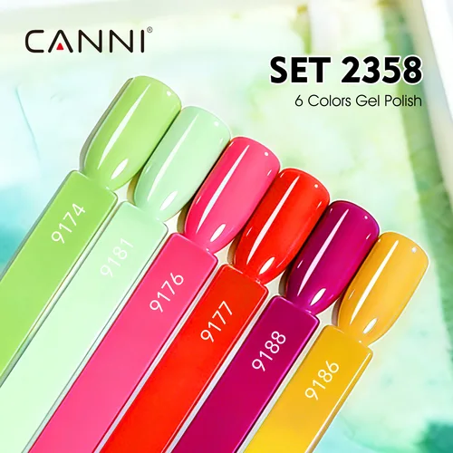 Imagen 1 del producto CANNI Kit de Esmalte de Uñas en Gel de 9ml, 6 Piezas, Sin TPO, Colores Brillantes de Verano, Alta Pigmentación, Esmalte de Uñas en Gel Neón, Secado con Lámpara UV LED