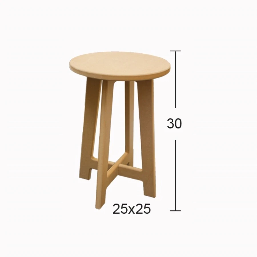 Ib10 small stool, unpainted raw wood stool