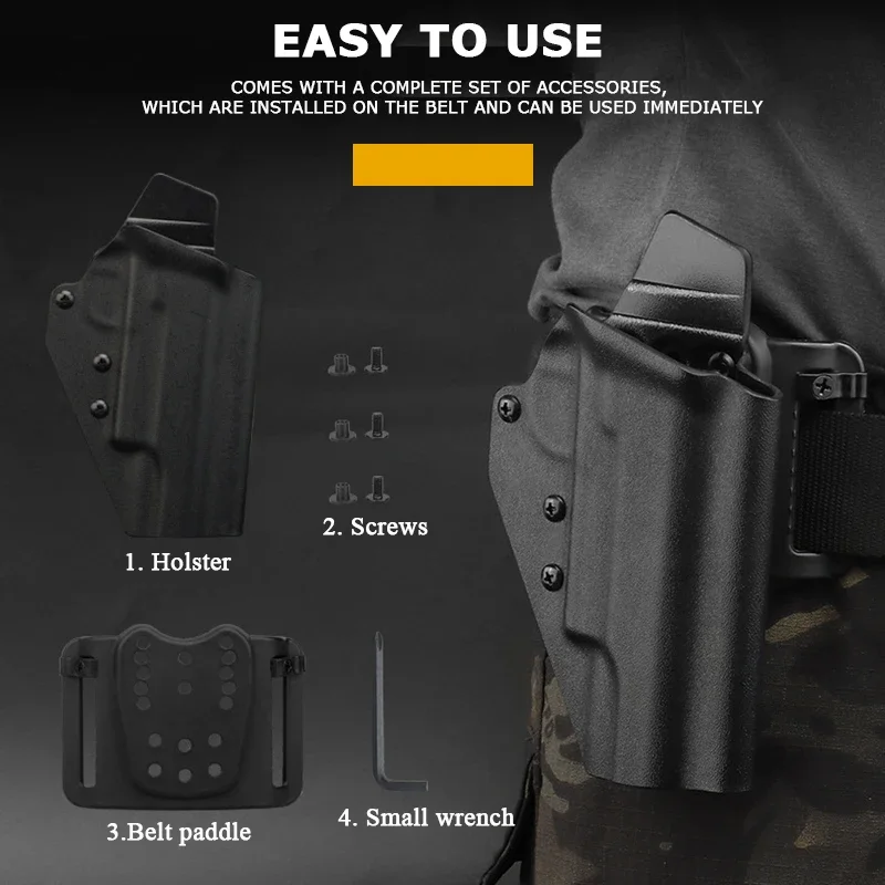 Lightweight Kydex 1911 Gun Holster for Colt 1911 Tactical Pistol Holster Right Hand Belt Carry Case Hunting accessories