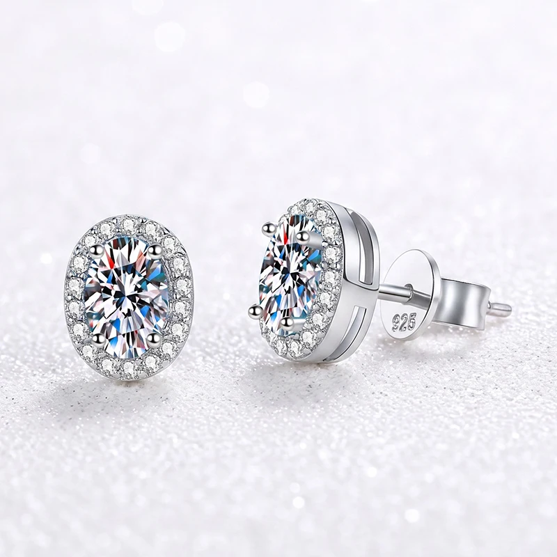 0,5-2ct D-Farbe VVS1 Herzschliff Moissanit Ohrstecker S925 Silber Halo-Fassung Ohrringe GRA-Zertifikat Edelschmuck – Detail 5